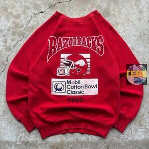 red Arkansas Razorbacks Cotton Bowl Signed Sweatshirt shirt 1990